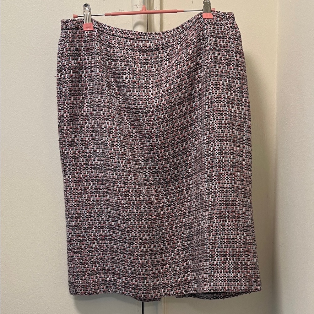 Sag Harbor Tweed Pencil Skirt - Black and Pink